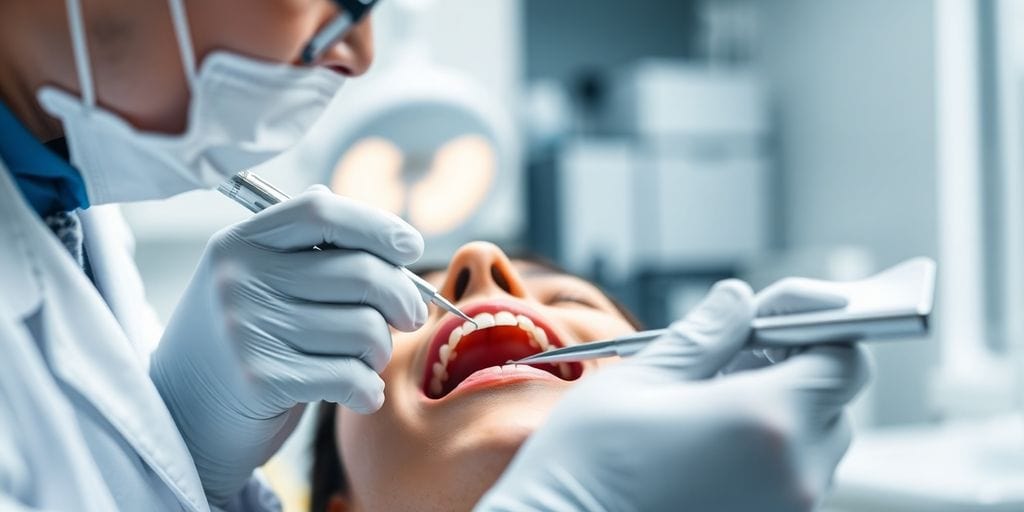 Orthodontist consulting patient.